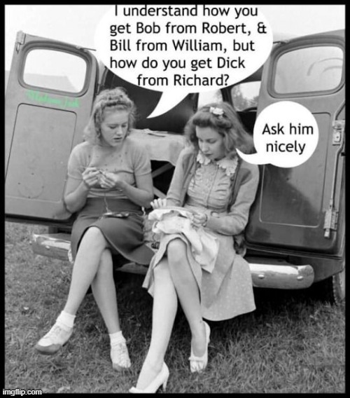 Why did they choose "Nick" in the word "Nicknames" ? | image tagged in vince vance,black and white,vintage photos,1950s,girls,nicknames | made w/ Imgflip meme maker