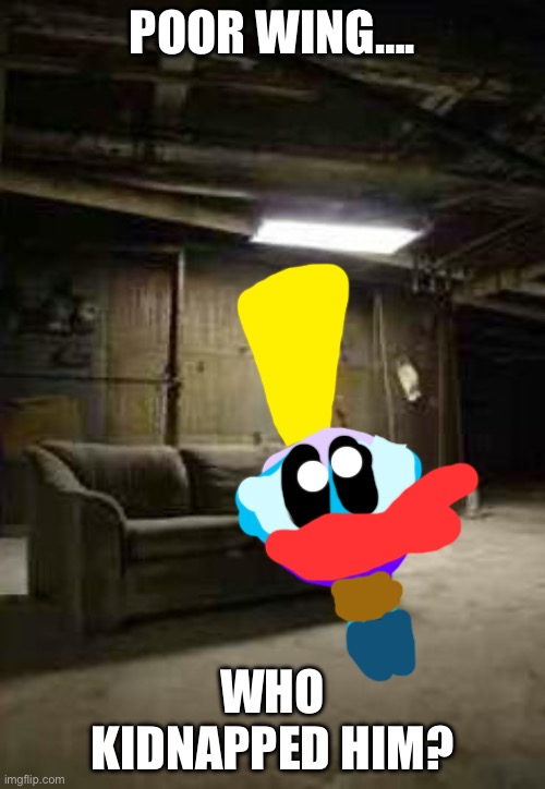 Wing gets Kidnapped (Remake) | POOR WING…. WHO KIDNAPPED HIM? | image tagged in basement remake | made w/ Imgflip meme maker
