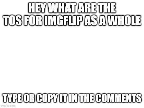 Just curious | HEY WHAT ARE THE TOS FOR IMGFLIP AS A WHOLE; TYPE OR COPY IT IN THE COMMENTS | image tagged in terms and conditions,imgflip,rules | made w/ Imgflip meme maker