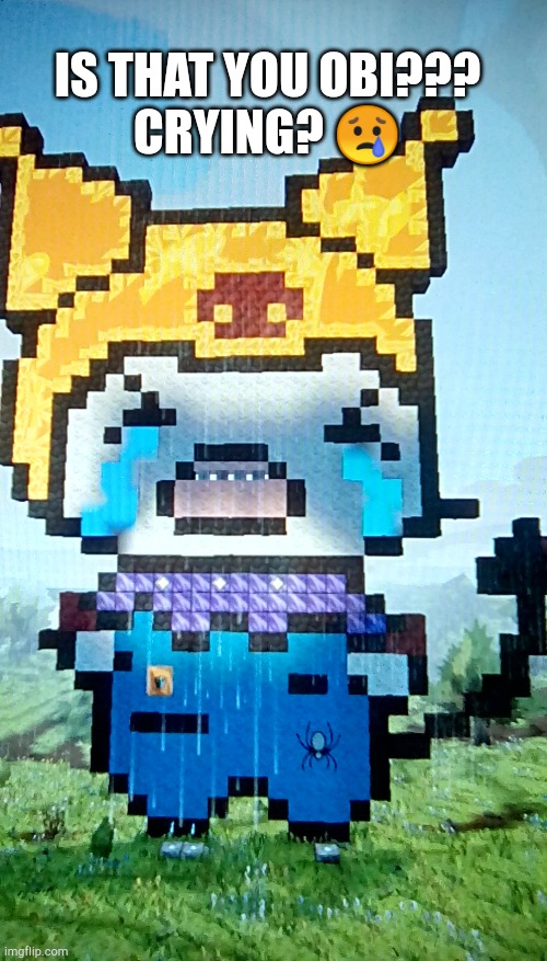 OBI CRYING??? | IS THAT YOU OBI???

CRYING? 😢 | image tagged in obi crying | made w/ Imgflip meme maker