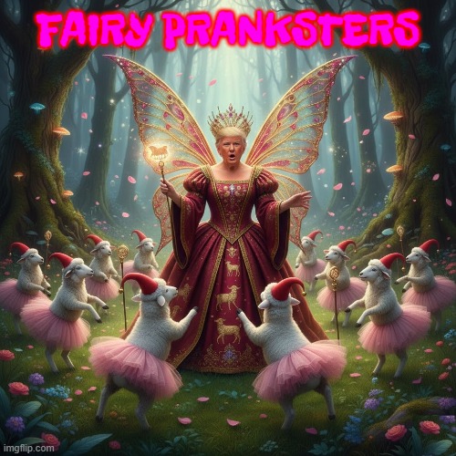 FAIRY PRANKSTERS | FAIRY PRANKSTERS | image tagged in fairy pranksters,trump,maga,fairy,prankster,merry | made w/ Imgflip meme maker