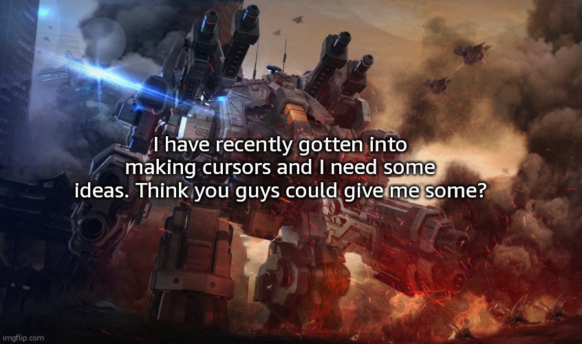 Starcraft Thor | I have recently gotten into making cursors and I need some ideas. Think you guys could give me some? | image tagged in starcraft thor | made w/ Imgflip meme maker