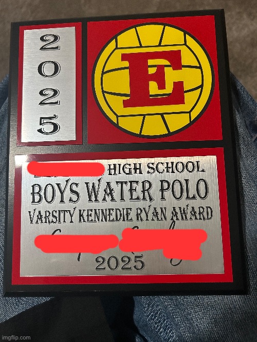 Ain’t it a beaut? Good water polo awards, and I sure had worked to get it. | image tagged in awards,water polo | made w/ Imgflip meme maker