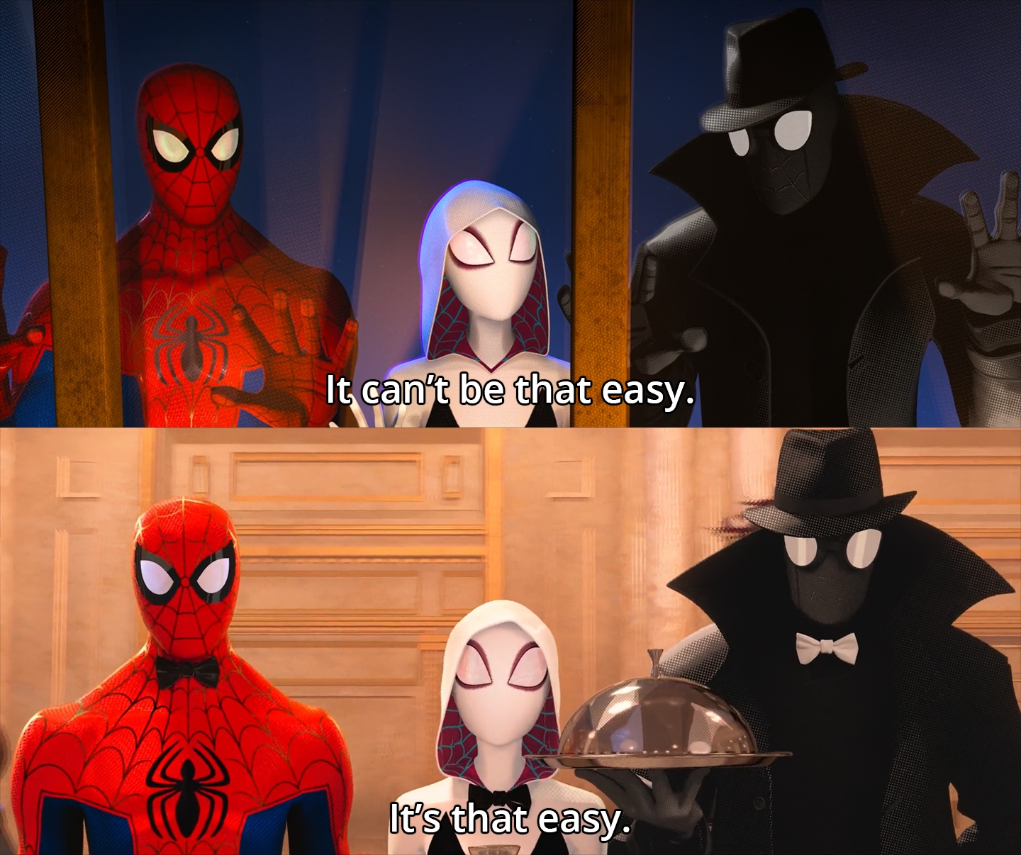 it can't be that easy it's that easy spiderverse Blank Meme Template