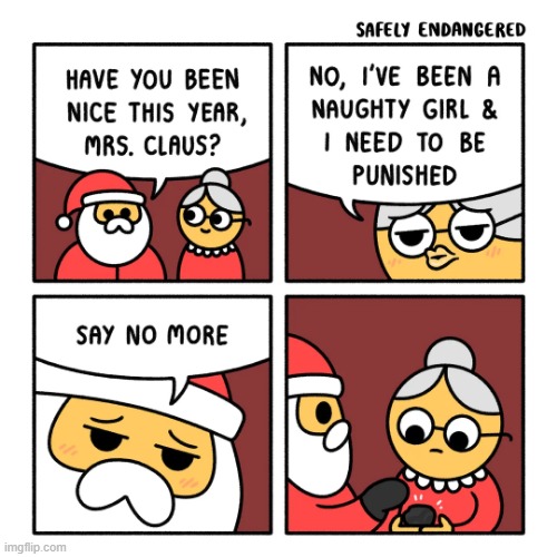 image tagged in santa,santa claus,mrs claus,naughty,coal,christmas | made w/ Imgflip meme maker
