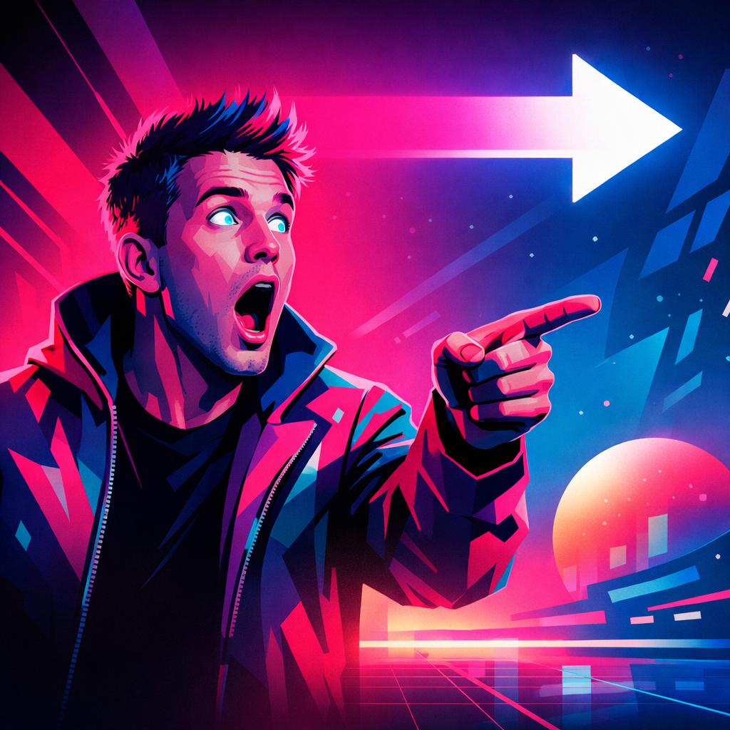 clickbaint a man is shocked and pointing at something Blank Meme Template