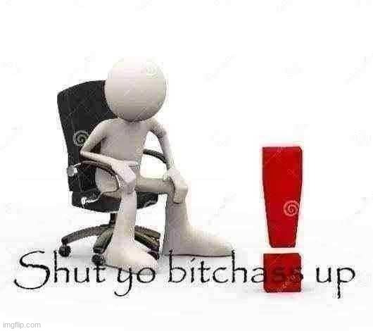 image tagged in shut yo bitchass up | made w/ Imgflip meme maker