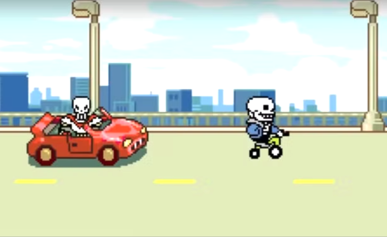 sans and papyrus car Blank Meme Template