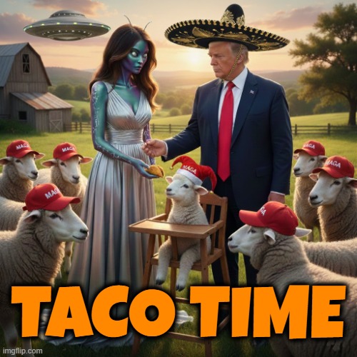 T A C O TIME | TACO TIME | image tagged in taco,trump,melania trump,maga,aliens,ufo | made w/ Imgflip meme maker