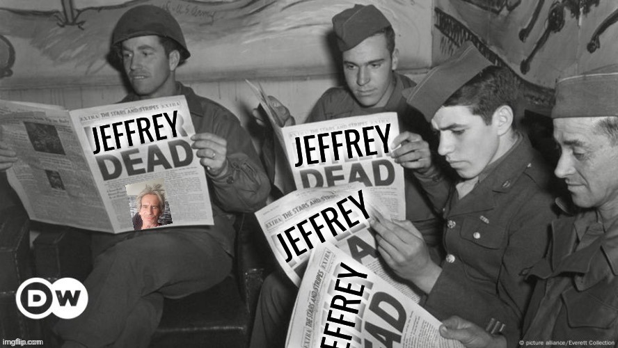 Is he actual tho | image tagged in jeffrey dead | made w/ Imgflip meme maker
