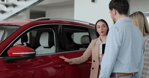 Car saleswoman Blank Meme Template