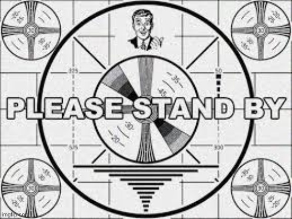 Please Stand By | image tagged in please stand by | made w/ Imgflip meme maker