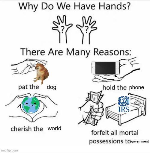 how the world goes | dog; phone; world; government | image tagged in why do we have hands all blank | made w/ Imgflip meme maker