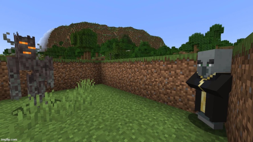 Evoker Running Away From Creaking | image tagged in evoker running away from creaking | made w/ Imgflip meme maker