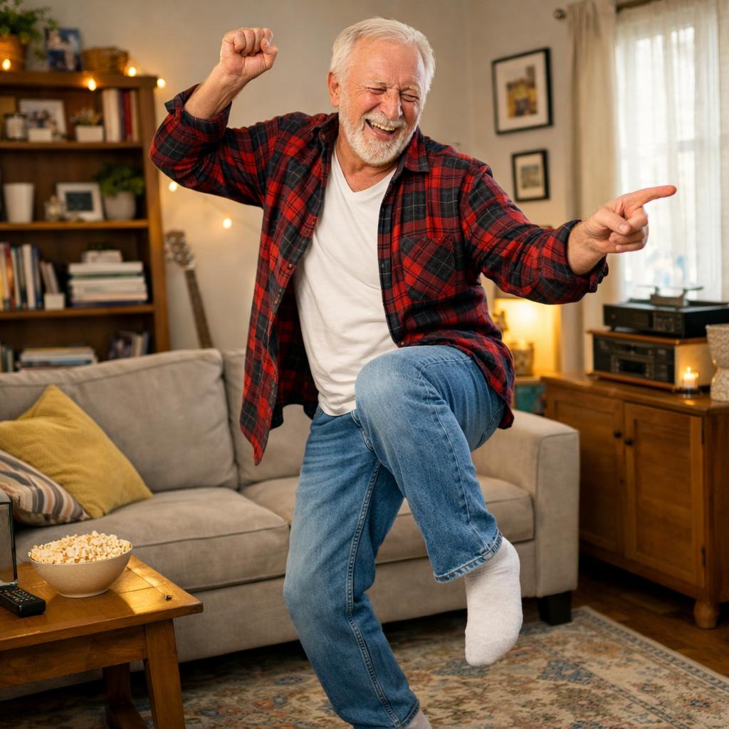dancing grampa at home Blank Meme Template