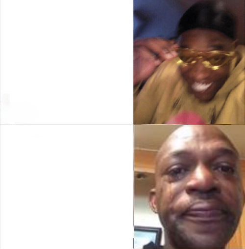 Excited then sad Blank Meme Template