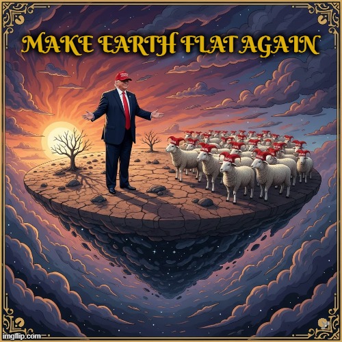 MAKE EARTH FLAT AGAIN | MAKE EARTH FLAT AGAIN | image tagged in make earth flat again,maga,trump,flat earth,flat earthers,conspiracy | made w/ Imgflip meme maker
