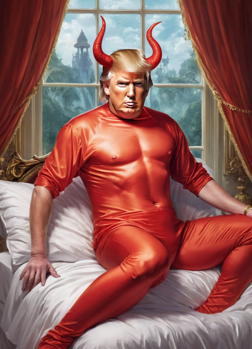 Donald Trump as sexy satan devil Lucifer Blank Meme Template