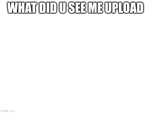 WHAT DID U SEE ME UPLOAD | made w/ Imgflip meme maker