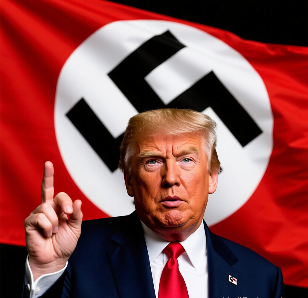 Donald Trump Nazi Flag Finger Blank Meme Template