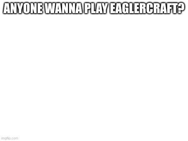 ANYONE WANNA PLAY EAGLERCRAFT? | made w/ Imgflip meme maker