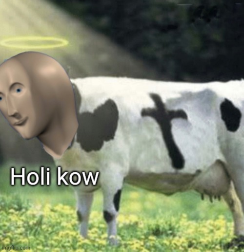 Holi kow | image tagged in holi kow | made w/ Imgflip meme maker