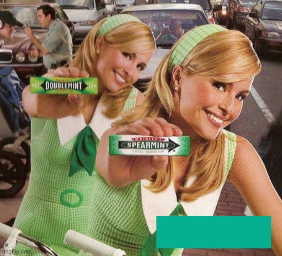 Double Trouble | image tagged in double mint,2x,twice the fun | made w/ Imgflip meme maker