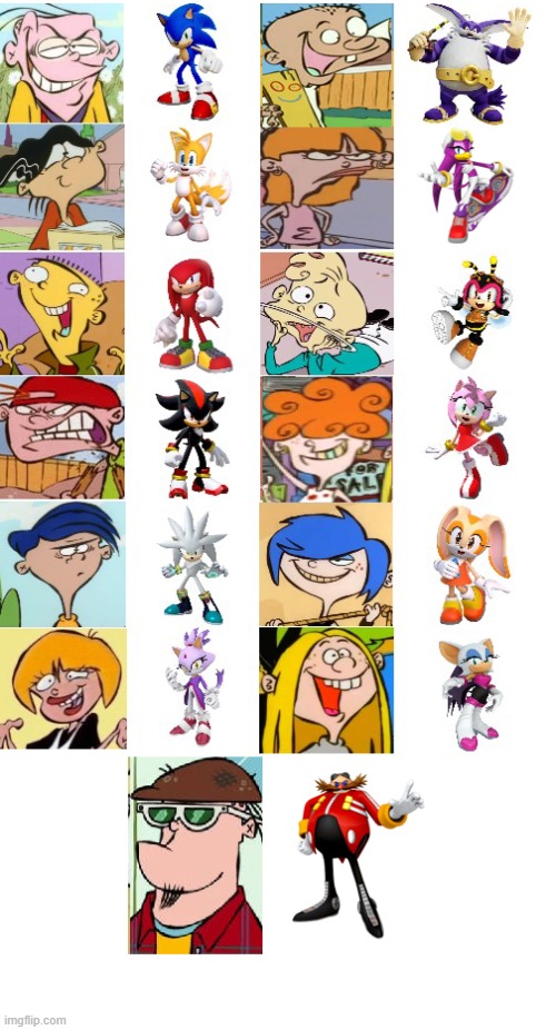 Sonic X Ed, Edd n Eddy Cast (inlcudes the final boss guy) | image tagged in casting,sonic,ed edd n eddy,sega,cartoon network,big picture show | made w/ Imgflip meme maker