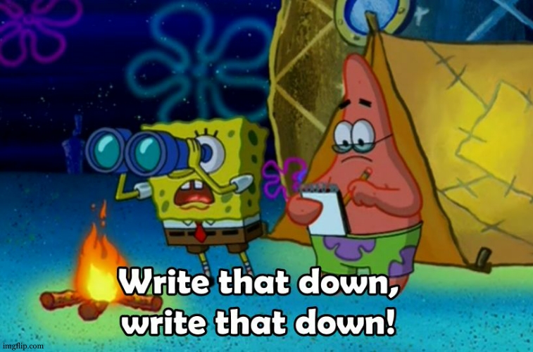 write that down | image tagged in write that down | made w/ Imgflip meme maker