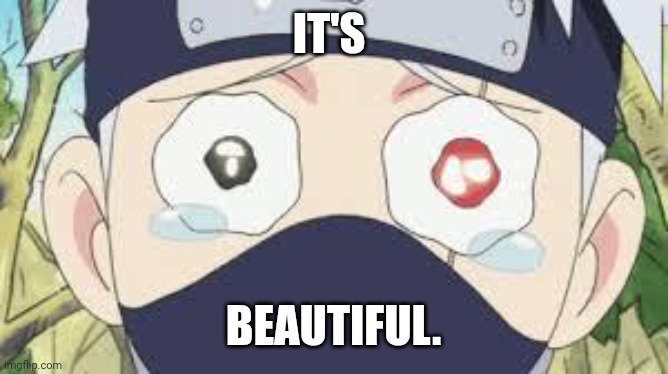 Kakashi | IT'S BEAUTIFUL. | image tagged in kakashi | made w/ Imgflip meme maker