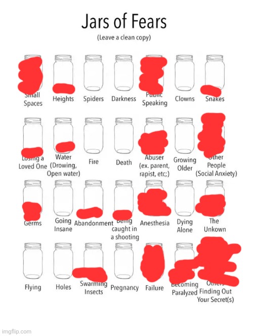 Jar of fears clear version | image tagged in jar of fears clear version | made w/ Imgflip meme maker