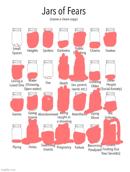 Jars of fears | image tagged in jar of fears clear version | made w/ Imgflip meme maker