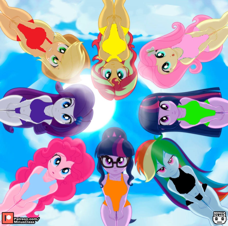 Equestria Girls in swimsuits/bikinis Blank Meme Template