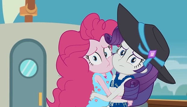 Pinkie Pie in her swimsuit and Rarity in her bikini Blank Meme Template