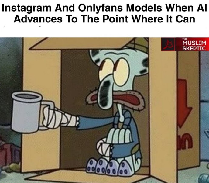 AI replacing OnlyFan girls Blank Meme Template