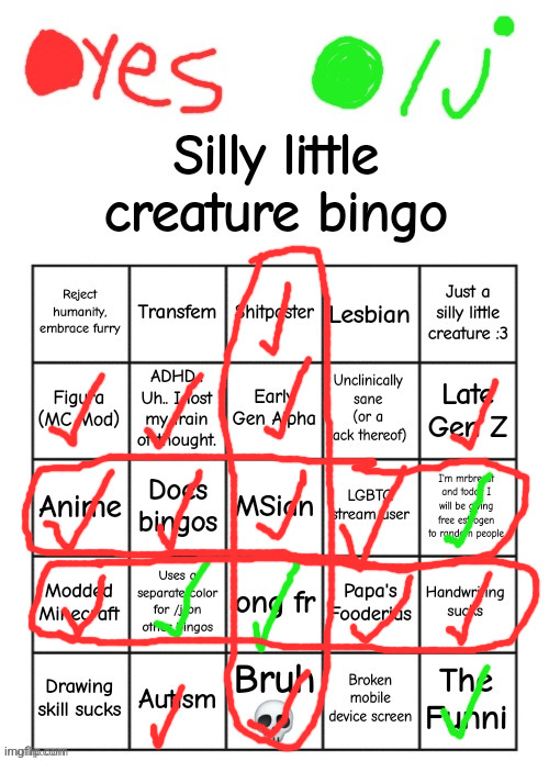 you should do it too | image tagged in lol300's silly little creature bingo | made w/ Imgflip meme maker