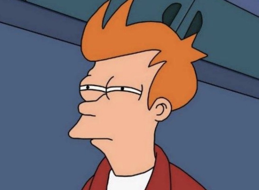 skeptical fry flipped Blank Meme Template