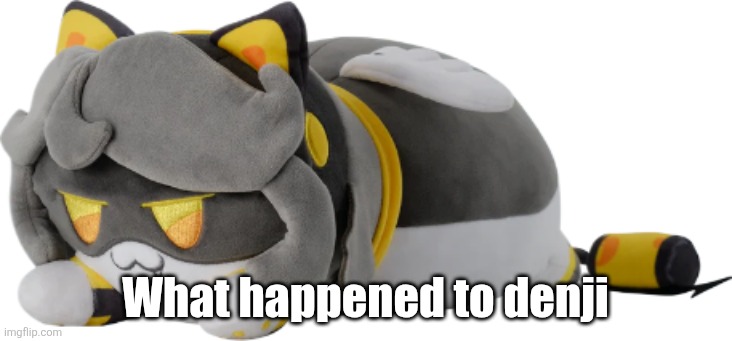 V cat plush png | What happened to denji | image tagged in v cat plush png | made w/ Imgflip meme maker