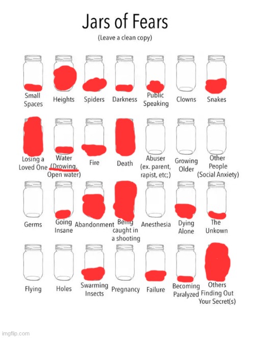 Jar of fears clear version | image tagged in jar of fears clear version | made w/ Imgflip meme maker