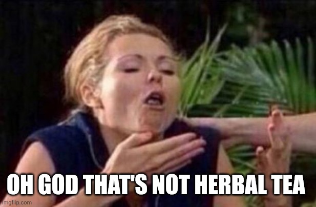 About to Puke | OH GOD THAT'S NOT HERBAL TEA | image tagged in about to puke | made w/ Imgflip meme maker