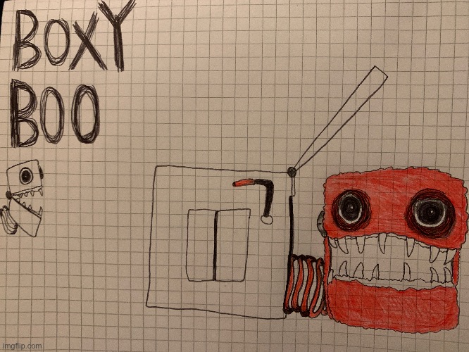 Some art I’m working on that was suggested, it’s Boxy Boo from Project: Playtime | made w/ Imgflip meme maker