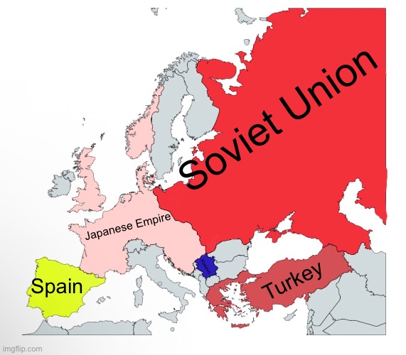Top 3 comments change europe | Soviet Union; Japanese Empire; Kosovo; Turkey; Spain | made w/ Imgflip meme maker