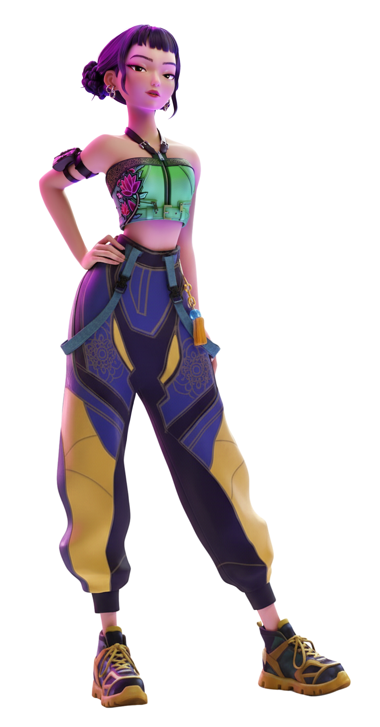 K-pop Demon Hunters Zoey Render PNG Blank Meme Template