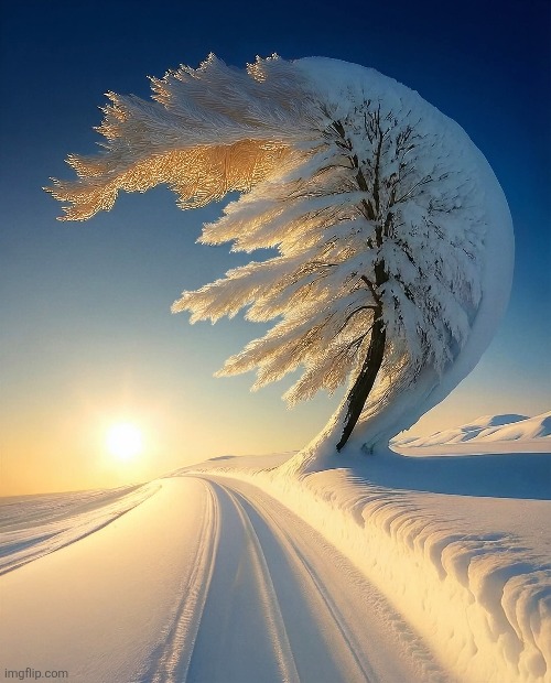 Frozen in time | image tagged in freezing cold,weather,frozen,tree,sunrise,awesome | made w/ Imgflip meme maker