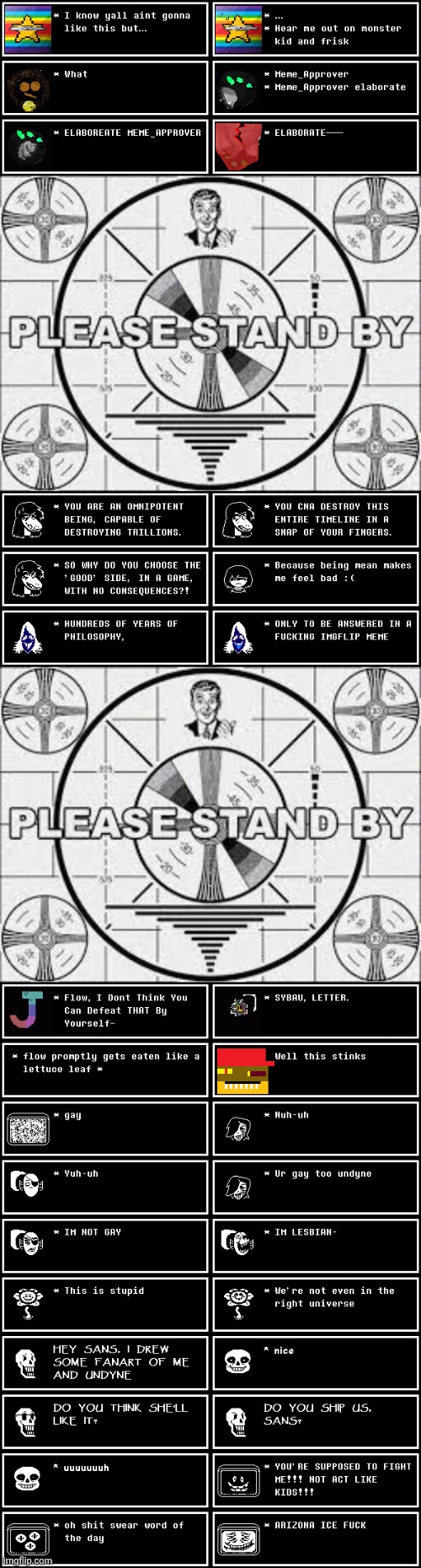 mmmm fish | image tagged in please stand by,memes | made w/ Imgflip meme maker