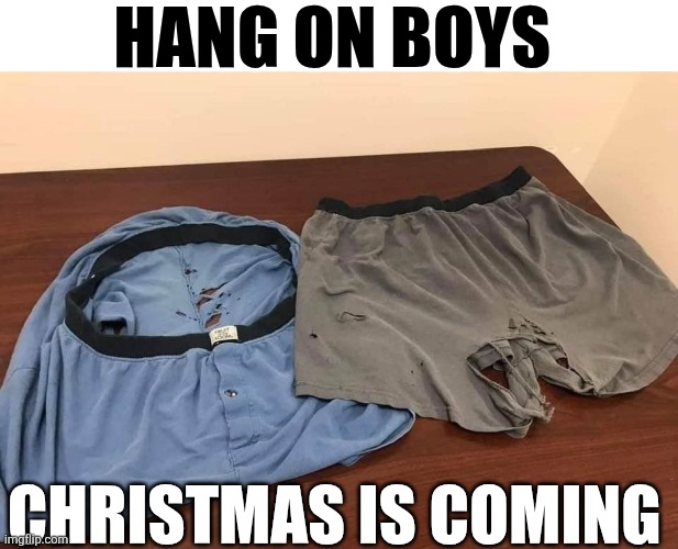 Hang On Boys Christmas Is Coming | HANG ON BOYS; CHRISTMAS IS COMING | image tagged in chrisjoines1 | made w/ Imgflip meme maker