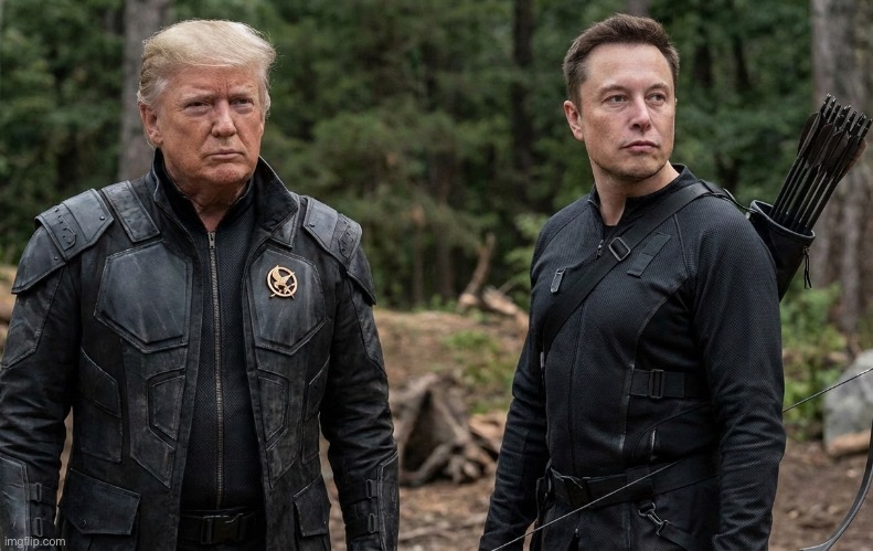Trump Next Fall | image tagged in donald trump,elon musk,hunger games,trump,politics,funny memes | made w/ Imgflip meme maker