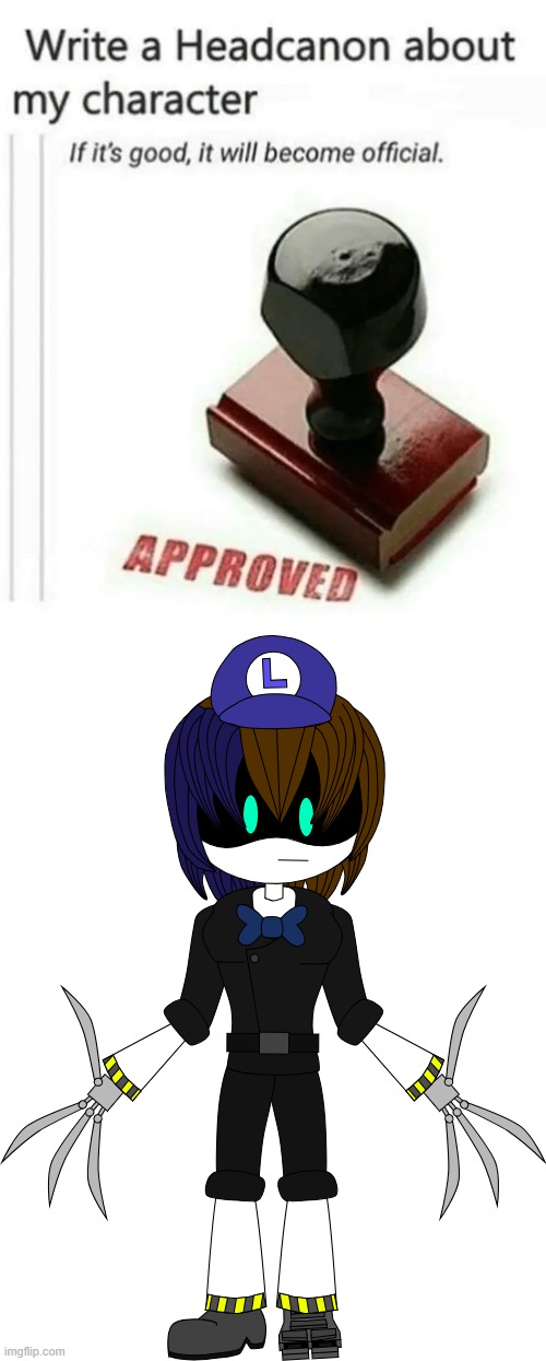 bullshit OC update model cool 2017 model OC or something idfk lmao | image tagged in write a headcanon about my character | made w/ Imgflip meme maker