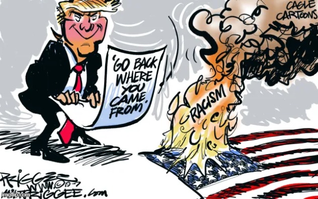Trump is a traitor of the US | image tagged in traitor,cartoon,america,trump,racism | made w/ Imgflip meme maker