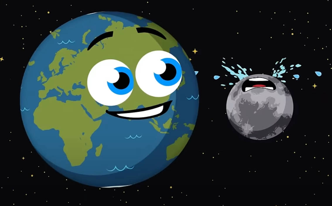 Earth Grinning At Moon Crying Blank Meme Template